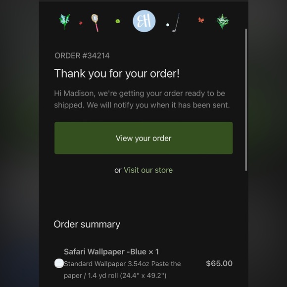 Evelyn Henson Safari Blue Wallpaper roll - Picture 4 of 4